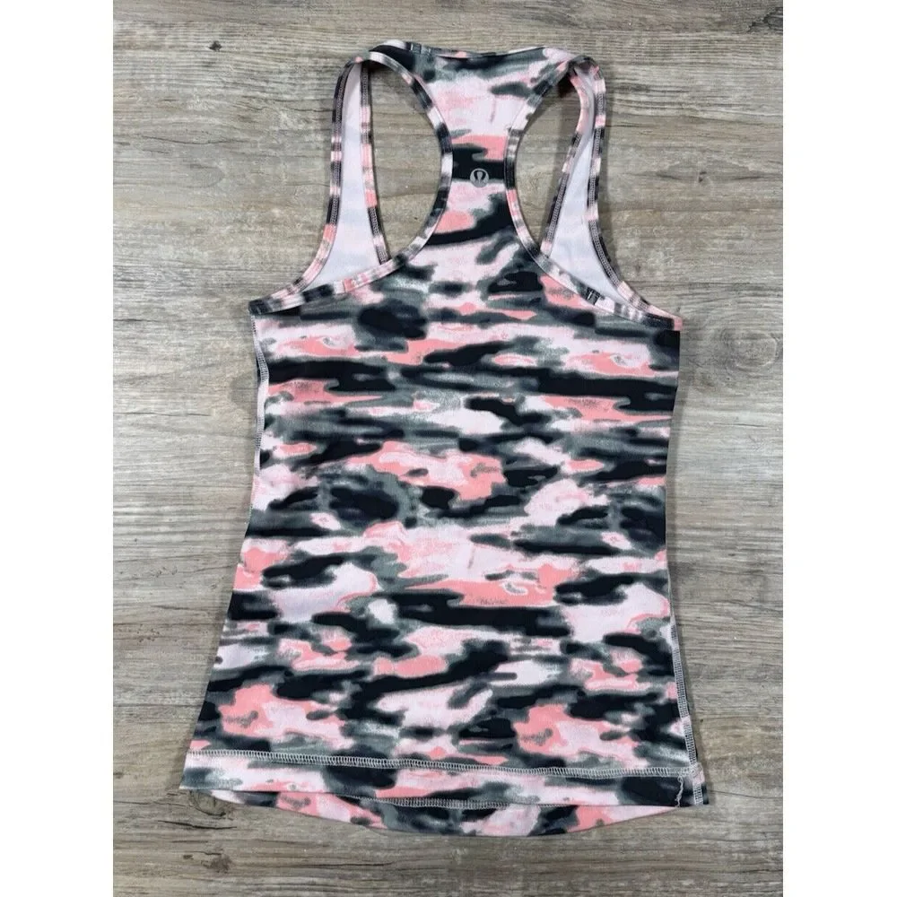 Lululemon Tank Top -‎ Cool Racerback (CRB), Size 2 - Pink Camo - Picture 3 of 6